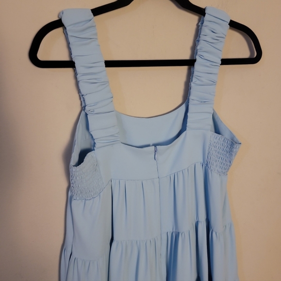 Amanda Uprichard Nicolia Tiered Mini Dress In Ice Blue Sz S - Picture 7 of 9